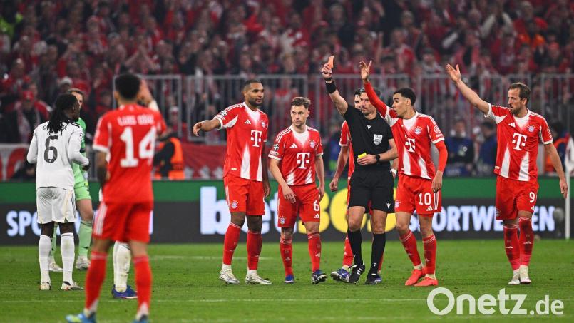 Eduardo Camavinga musste in der Schlussphase gegen Bayern nach Gelb-Rot vom Platz. Bild: Tom Weller/dpa