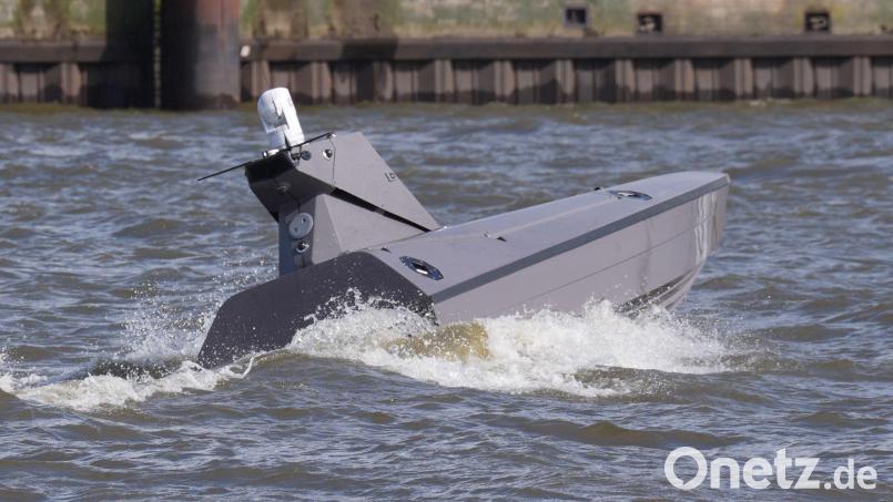 Das Rheinmetall-Drohnenboot ist 8,5 Meter lang. (Archivbild) Bild: Marcus Brandt/dpa