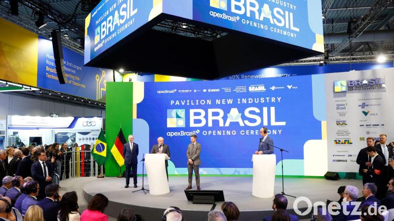 Brasilien ist in diesem Jahr Partnerland der Hannover Messe. Bild: Moritz Frankenberg/dpa