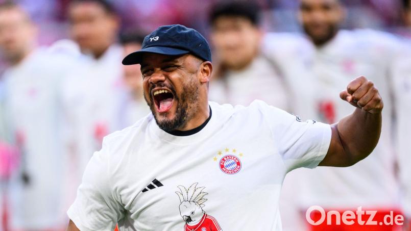 Vincent Kompany jubelt ausgelassen über den Gewinn der Meisterschaft. (Archivbild) Bild: Tom Weller/dpa