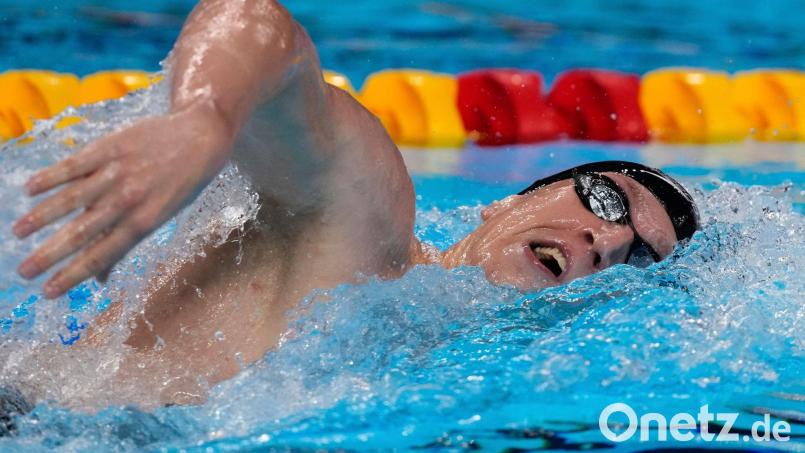 Bei den deutschen Meisterschaften schwamm Lukas Märtens über 400 Meter Freistil erneut eine Weltklassezeit. Bild: Vincent Thian/AP/dpa