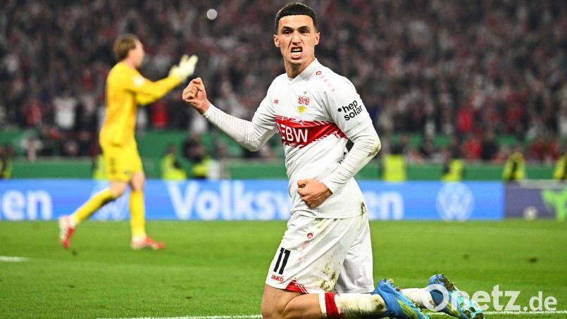 Musste sich während des Spiels auf dem Platz übergeben: Stuttgarts Bilal El Khannouss. Bild: Tom Weller/dpa