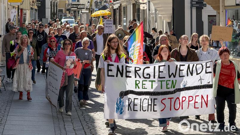 Fridays for Future Amberg zog am Freitag zur Rettung der Energiewende durch die Amberger Altstadt. Bild: Petra Hartl