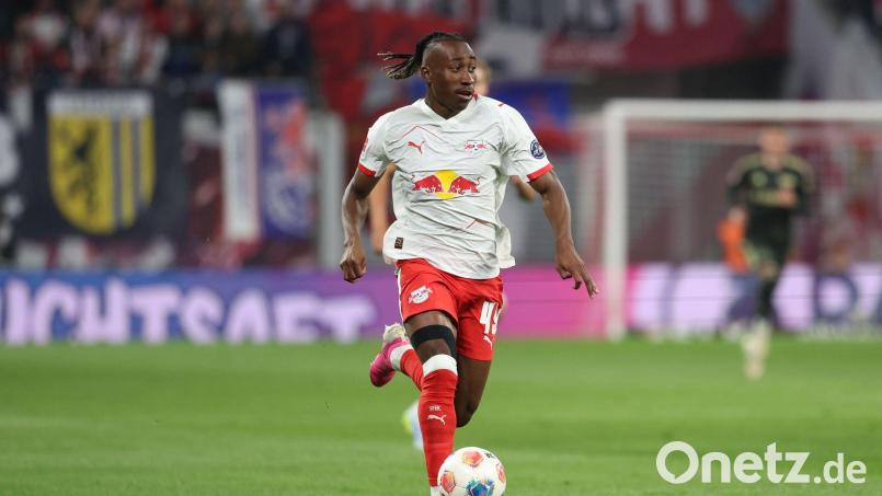 Leipzigs Yan Diomande war auch beim 3:1 gegen Union Berlin ein Aktivposten. Bild: Jan Woitas/dpa