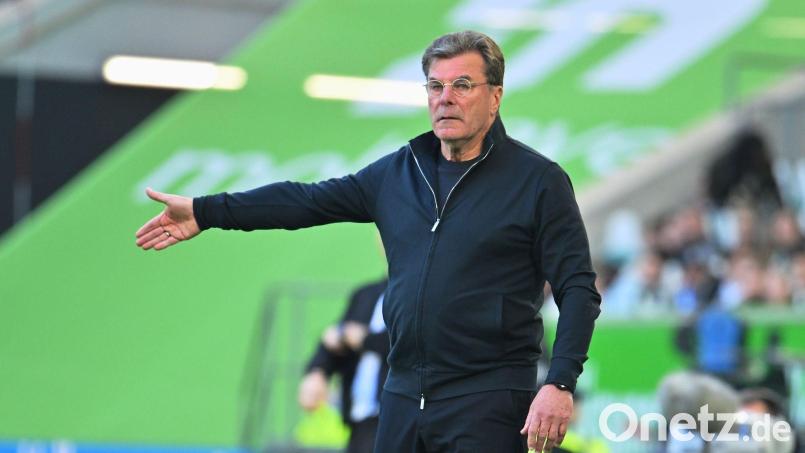 Wolfsburgs Trainer Dieter Hecking rechnet mit einem Dreikampf um den Klassenerhalt. Bild: Swen Pförtner/dpa