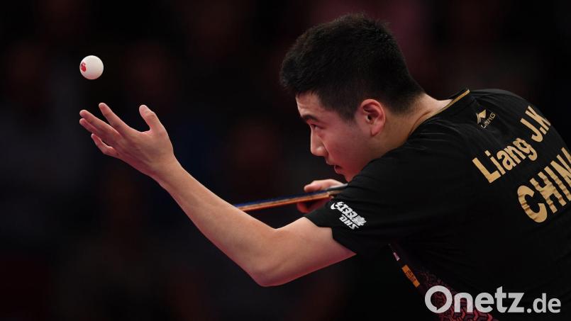 Historische Niederlage: Chinas Tischtennis-Spieler Liang Jingkun. Bild: Carmen Jaspersen/dpa