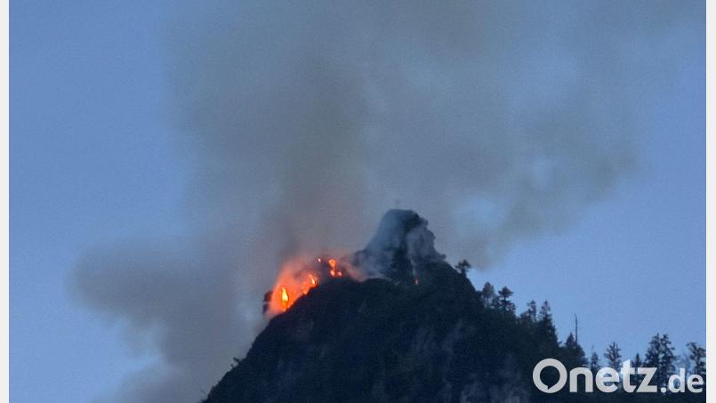 Die Feuerwehr kämpft gegen den Waldbrand. Bild: Matthias Brüning/dpa