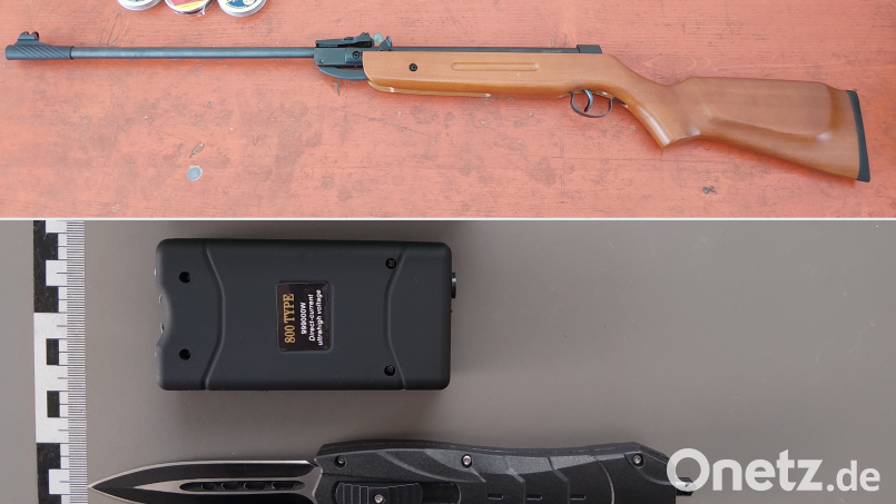 Die Bundespolizei Waidhaus fand bei Grenzkontrollen unter anderem diese Waffen. Bild[M]: Bundespolizei