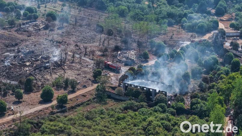 Bei der Explosion einer Feuerwerksfabrik in der Stadt Liuyang sind 37 Menschen ums Leben gekommen. Bild: Chen Sihan/Xinhua/AP/dpa
