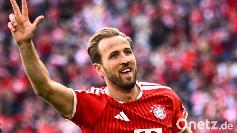 Drei Tore am letzten Spieltag: Bayern-Stürmer Harry Kane beendet auch seine dritte Bundesliga-Saison als Torschützenkönig. Bild: Tom Weller/dpa
