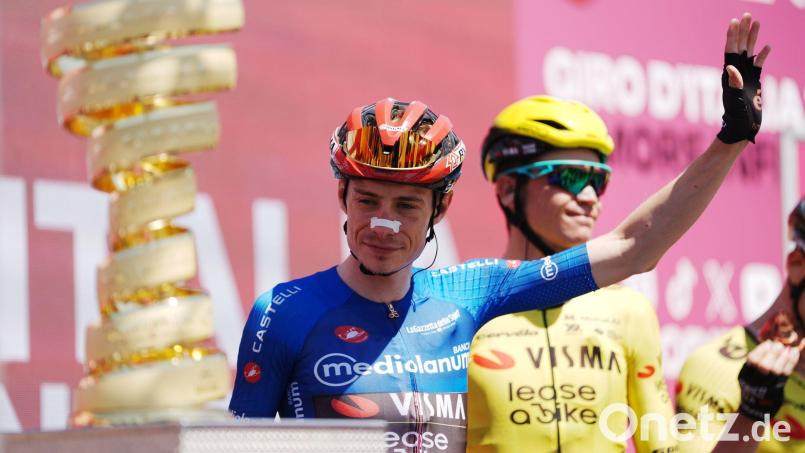 Jonas Vingegaard hat beim Giro d'Italia den Gesamtsieg im Blick. Bild: Gian Mattia D'alberto/LaPresse via ZUMA Press/dpa