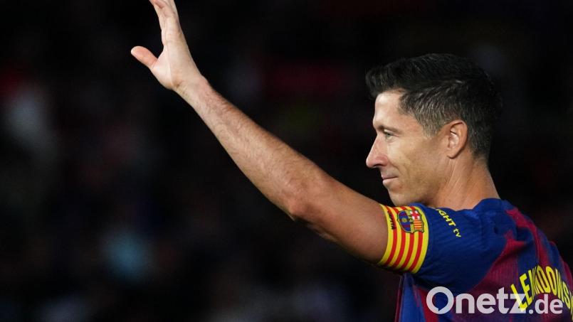 Verabschiedet sich vom FC Barcelona: Robert Lewandowski. Bild: Joan Mateu Parra/AP/dpa