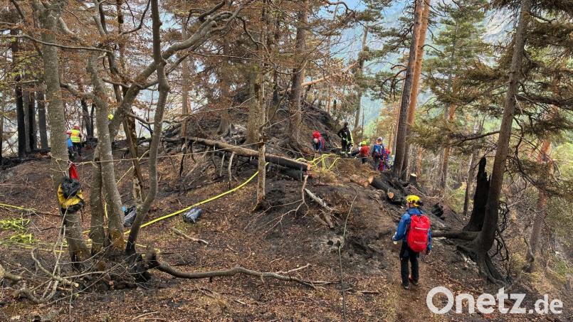 Beim Katastrophenfall aufgrund des Bergwaldbrandes in Ruhpolding sind Einsatzkräfte aus der Oberpfalz, vor allem aus dem Landkreis Amberg-Sulzbach mehrere Tage im Einsatz. Bild: Alexander Renner, Bergwacht Bayern
