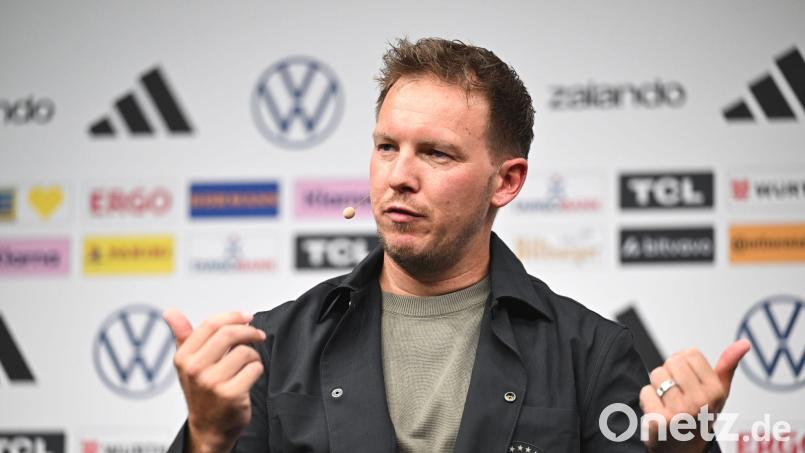 Bundestrainer Julian Nagelsmann erklärt seine Personal-Entscheidungen für die WM. Bild: Federico Gambarini/dpa