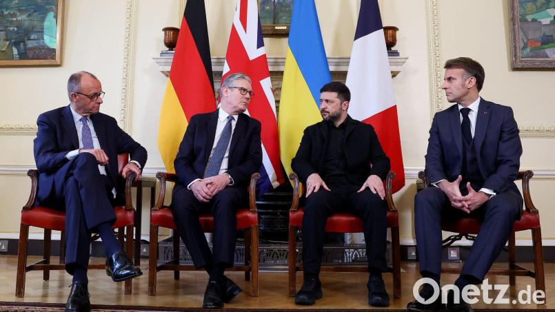 Die vier Staats- und Regierungschefs haben sich auch schon in Präsenz in diesem Format getroffen. (Archivbild) Bild: Toby Melville/Pool Reuters/AP/dpa