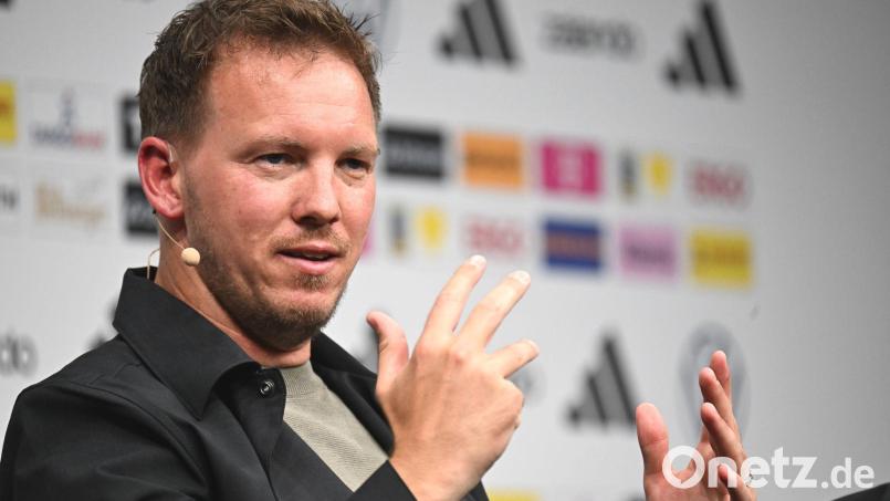 Julian Nagelsmann bei der Kaderpräsentation. Bild: Federico Gambarini/dpa