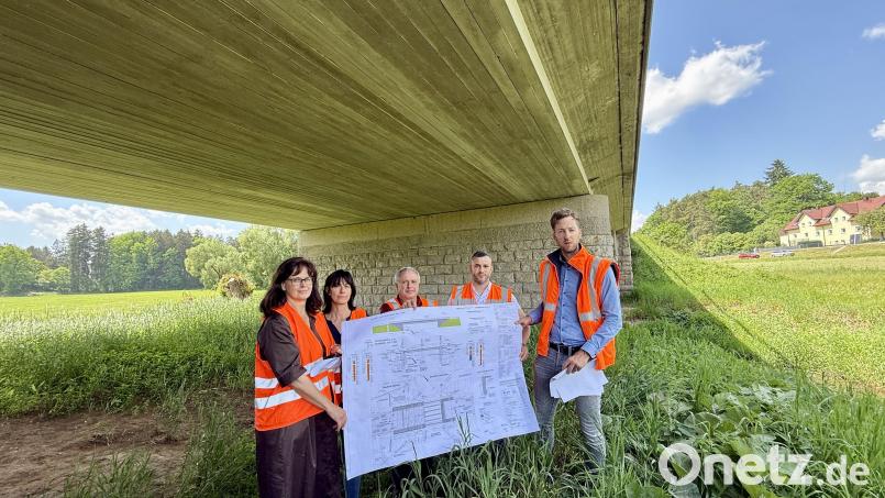 Die Dendlträger sind hier gut zu sehen. Die komplette Brücke der Bundesstraße 85 über den Flembach bei Michelfeld muss abgerissen und neu gebaut werden. Bild: upl