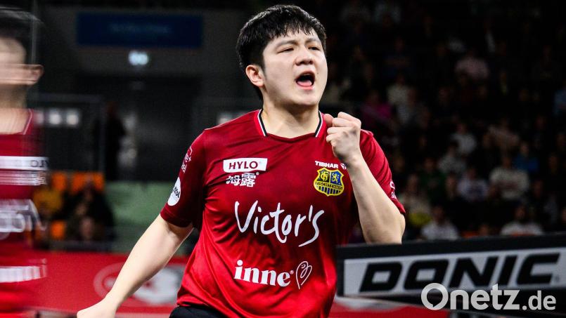 Triple-Sieger mit Saarbrücken: Der Chinese Fan Zhendong. Bild: Tom Weller/dpa
