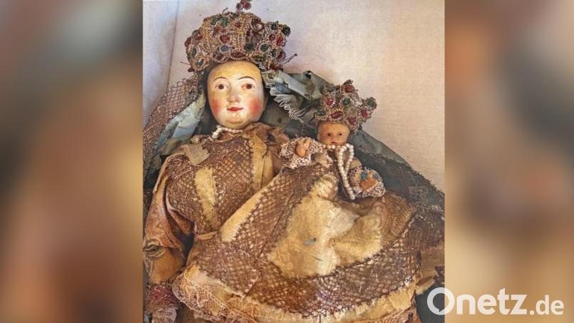 Die Madonna-Figur wurde nach Jahrzehnten der Vergessenheit im Kirchturm der Wallfahrtskirche Mutter Anna auf dem Mühlberg wiederentdeckt und wartet nun auf ihre aufwendige Restaurierung. Bild: Rainer Christoph