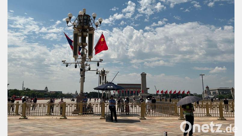 Auf dem Tian'anmen-Platz herrschte zum Gedenktag Normalität. Bild: Johannes Neudecker/dpa