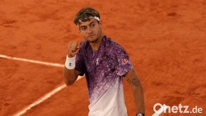 Steht aufgrund des Startverzichts seines Halbfinalgegners im Finale: Flavio Cobolli. Bild: Aurelien Morissard/AP/dpa