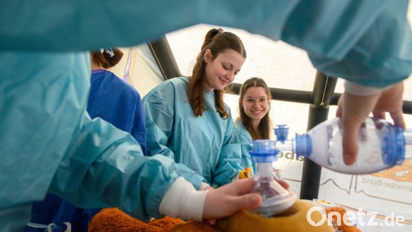 Die Idee der Teddybärenklinik: Kinder bringen ein Plüschtier mit, das dann als „Patient“ durch verschiedene Stationen begleitet wird. Bild: Klaus-Dietmar Gabbert/dpa