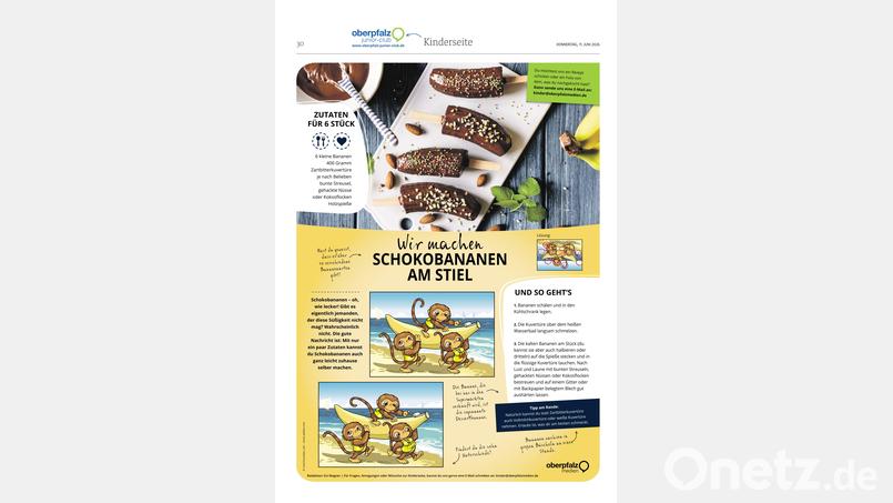 Wir machen Schoko-Bananen am Stiel. Bild: Oberpfalz-Medien