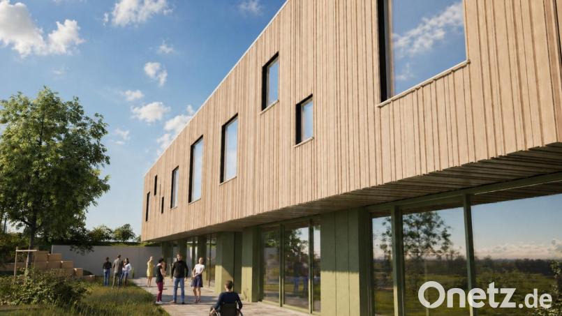 In Sulzbach-Rosenberg entsteht einer barrierefreie Förderstätte: So soll das neue Gebäude von der Frontseite aussehen. Bild: Architektengesellschaft Pure-Gruppe