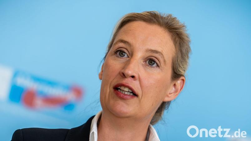 AfD-Chefin Weidel kann sich über gute Umfragewerte freuen. (Archivbild) Bild: Michael Kappeler/dpa