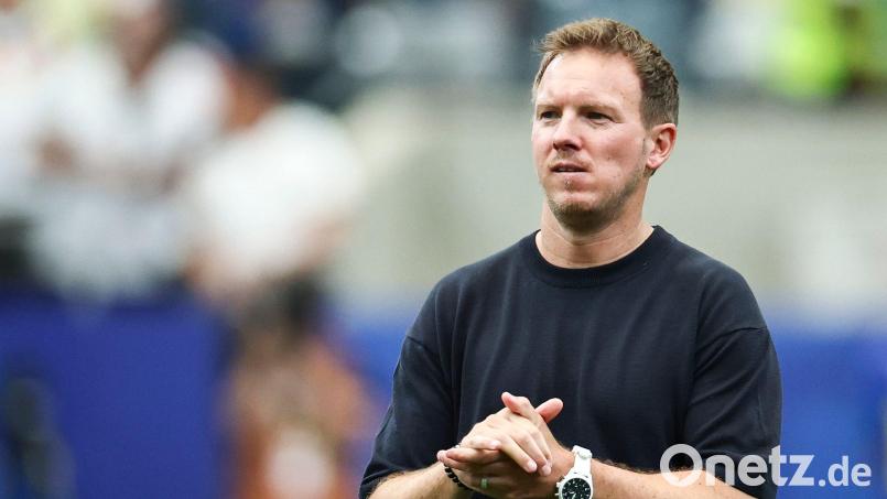 Hatte nach dem 7:1 einen Mallorca-Hit in den Ohren: Bundestrainer Julian Nagelsmann. Bild: Christian Charisius/dpa