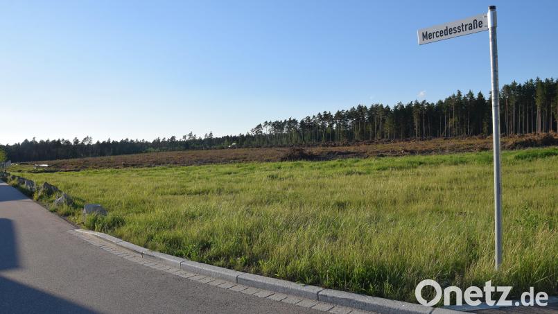 Längs der Mercedesstraße im Gewerbegebiet Schafhof-Ost der Gemeinde Ebermannsdorf soll eine neue Gewerbehalle gebaut werden. Bauherr ist die P3-Logistik Park GmbH mit 66.330 Quadratmetern Nutzfläche. Das Grundstück selbst hat eine Größe von rund 10 Hektar. Bild: Paul Böhm