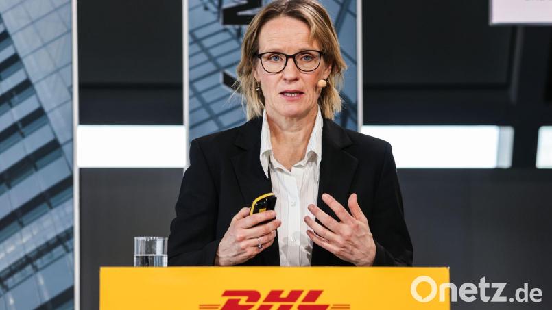 Melanie Kreis bei der DHL-Bilanzpressekonferenz 2025. Bild: Oliver Berg/dpa