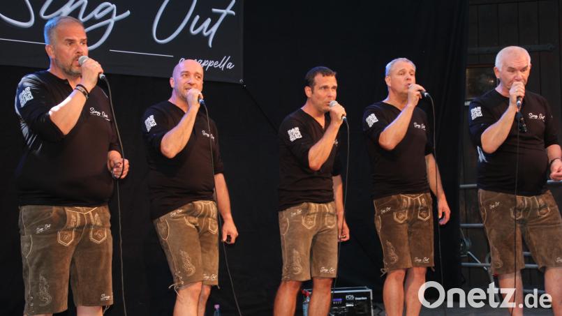 Sing Out in Aktion: (von links) Gregor Schraml, Armin Steinhauser, Rudi Kreuzer, Markus Schuller und Uli Roth. Bild: Konrad Rosner