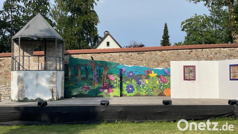 Die Aufbauarbeiten für das Musiktheater "Rapunzel - Sehnsucht nach Freiheit" der Stadtbühne Vohenstrauß laufen auf Hochtouren. Premiere ist am 11. Juli im Schlossgarten. Bild: Johannes Pausch