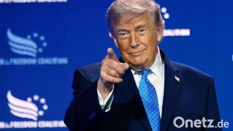 Trump verdiente Hunderte Millionen mit Krypto-Geschäften. (Archivbild) Bild: Julia Demaree Nikhinson/AP/dpa