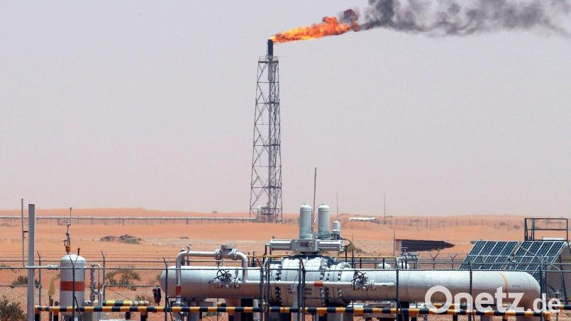 Eine Kerngruppe der Opec+ weitet die Ölproduktion im August aus. (Archivbild) Bild: Ali Haider/EPA/dpa