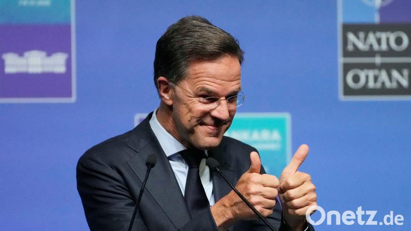 Nato-Generalsekretär Mark Rutte verbreitet vor dem Nato-Gipfel Optimismus. Bild: Hussein Malla/AP/dpa