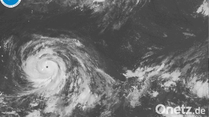 Ein Satellitenbild zeigt Supertaifun „Bavi“. Bild: Uncredited/NOAA/AP/dpa