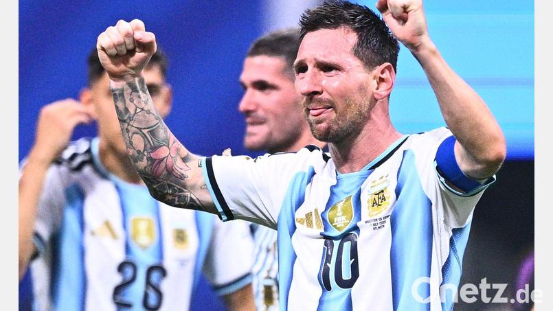 Ein Sieg voller Emotionen - so sieht man Messi selten. Bild: Tom Weller/dpa