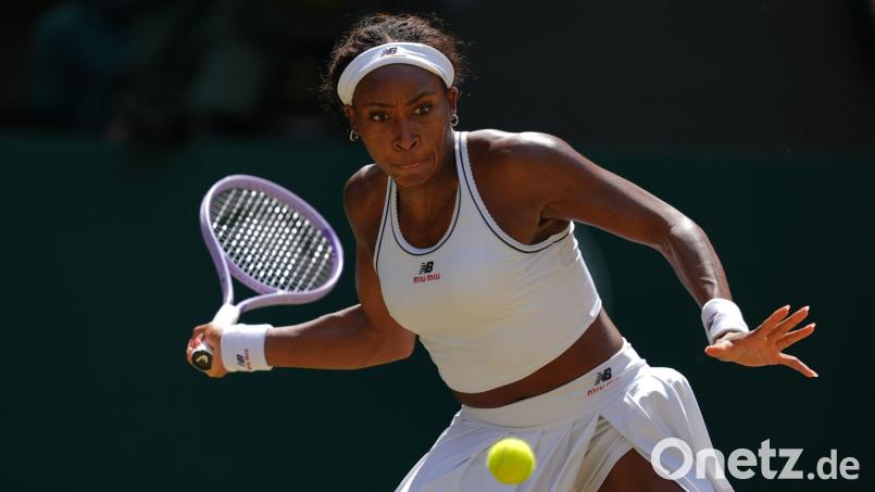 Coco Gauff spielt um den Finaleinzug in Wimbledon. Bild: Maja Smiejkowska/AP/dpa