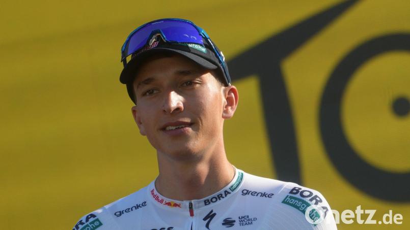 Hat die ersten schwere Bergetappe - und den ersten Zoff mit Teamkollegen Evenepoel - hinter sich: Florian Lipowitz. (Archivbild) Bild: Thibault Camus/AP/dpa