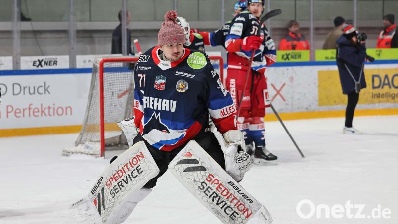 Die Kooperation zwischen Selb und Amberg geht weiter: Der Amberger Torwart David Kubik war letzte Saison ein Spieler, der mehrmals in das Selber Trikot schlüpfte. Bild: Mario Wiedel