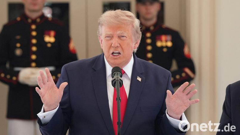 Die USA wollen den Iran weiter angreifen - das macht Trump klar. Bild: Alex Brandon/AP/dpa