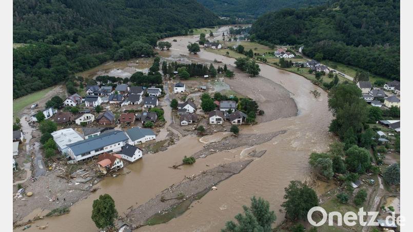 Die Zerstörungen an der Ahr im Juli 2021. Fünf Jahre nach der Katastrophe in Rheinland-Pfalz und Nordrhein-Westfalen sind immer noch nicht alle Schäden behoben. (Archiv) Bild: Boris Roessler/dpa