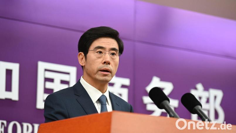 Der Sprecher des chinesischen Handelsministeriums rechtfertigte das Vorgehen Pekings. (Archivbild) Bild: Johannes Neudecker/dpa