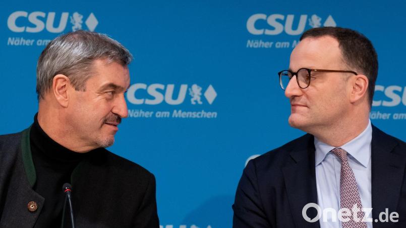 CSU-Chef Söder und Unionsfraktionschef Spahn verbindet seit Jahren eine gute Beziehung. (Archivbild) Bild: Sven Hoppe/dpa