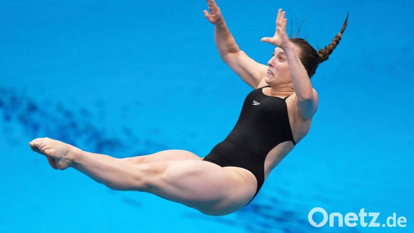 Lena Hentschel gewinnt mit Synchron-Partner Luis Avila Sanchez gewinnt sie bei der EM Bronze. Bild: Ng Han Guan/AP/dpa