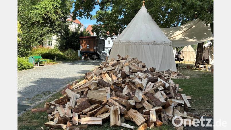 Futter für die Feuerschalen: Zehn Ster Holz wurden bereits am Mittwoch am Maxplatz angeliefert. Bild: san