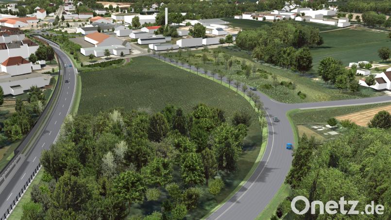 Im neuen Infopoint sind auch Visualisierungen der neuen Bundesstraße (links) zu sehen. Rechts ein Gestaltungsentwurf der künftigen Ortsstraße. Sie verläuft von der Schützenstraße über die ehemalige Tonscherbendeponie und schließt an die Baumeister-Engel-Straße an. Vorgesehen ist auch eine Anbindung zur Jakob-Steinfels-Straße (rechts). Bild: Staatliches Bauamt Amberg-Sulzbach