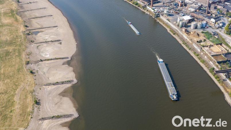 Seit Wochen führt der Rhein zu wenig Wasser. (Archivbild) Bild: Christoph Reichwein/dpa